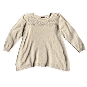 Lane Bryant Cream Ivory Cable Knit Sweat Shirt Sweater